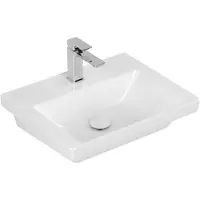 Villeroy & Boch Wastafel Subway 3.0 Met 1 Kraangat Zonder Overloop 55x44x16.5 cm Wit Alpin