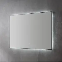 Sanilux Spiegel decor met indirecte led verlichting 58x80 cm mat zwart incl. Spiegelverwarming