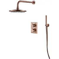 Boss & Wessing Inbouw regendouche set bws 30 cm met plafondarm geborsteld koper