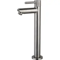 Sanilux Fonteinkraan Opbouw Ribb Hoog Rond Met Geribbeld Knop Gunmetal
