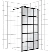 Boss & Wessing Inloopdouche BWS Free Time 100x200 cm Zwart Decor 3 Timeless Coating Mat Zwart Profiel