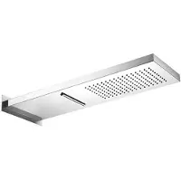 Hotbath Mate M193 hoofddouche 16,5x53,7cm rechthoek met cascade geborsteld nikkel