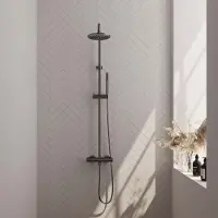 Brauer Opbouw Regendoucheset Gunmetal Edition Thermostatisch Geborsteld Gunmetal (Alle Opties)