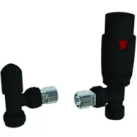 Boss & Wessing Radiator aansluitset bws valve 15mm met haakse aansluiting mat zwart