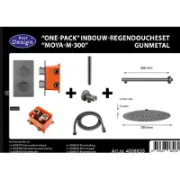 Best design Best-Design "One-Pack" Inbouw-Regendoucheset "Moya-M-300" Gunmetal