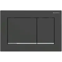 Geberit Drukplaat omega 30 voor 2-toets spoeling met glansverchroomde designstroken mat zwart