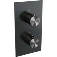 Brauer Gunmetal Edition 3-weg inbouwthermostaat met in- en afbouwdelen gunmetal geborsteld PVD
