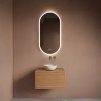 Gliss Design Spiegel orion oval verticaal 50x100 cm met led-verlichting en spiegelverwarming
