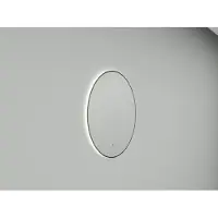 Wiesbaden Novi spiegel rond met LED, dimbaar 80 cm mat zwart