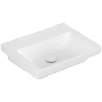 Villeroy & Boch Wastafel subway 3.0 met ceramicplus zonder kraangat zonder overloop 55x44x16.5 cm stone white