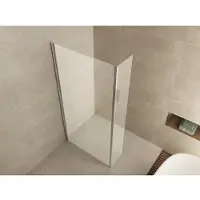 Wiesbaden Comfort zijwand met hoekprofiel 400 x 20000 x 10 mm nano helder glas/chroom
