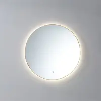 Sanilux Badkamerspiegel rond led 3 kleuren instelbaar dimbaar 80x2.5 cm messing geborsteld goud
