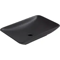 Wiesbaden Opzetwastafel kare 58x36x11,5 cm mat zwart