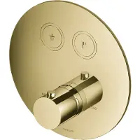 Hotbath Douchethermostaat Cobber Inbouw 2 Pushbuttons Rond Gepolijst Messing PVD (excl. inbouwdeel)