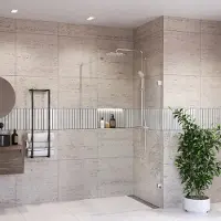 Boss & Wessing Inloopdouche bws portos chroom 110x200 cm helder glas 8 mm nano coating