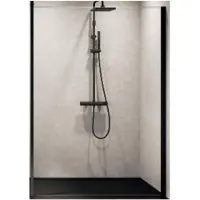 Novellini Inloopdouche kuadra h 130x200 cm helder glas mat zwart profiel
