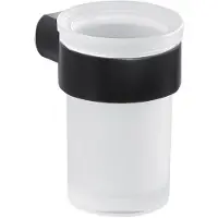 Gedy Pirenei bekerhouder, matglas, zwart mat