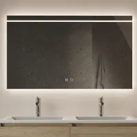 Gliss Design Spiegel decora horizontaal standaard led verlichting 140 cm en spiegelverwarming