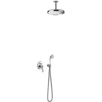 Tres Regendoucheset clasic mengkraan plafondarm incl. Handdouche chroom