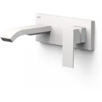 Tres Wastafelmengkraan inbouw cuadro exclusive korte licht gebogen uitloop en korte hendel mat wit