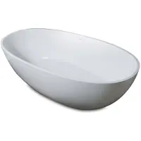 Luca Vrijstaand Bad Sanitair Vasca 180x93x56cm Mineral Stone Glans Wit