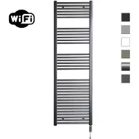 Sanicare elektrische design radiator 60x172cm gunmetal met WiFi en thermostaat rechts chroom