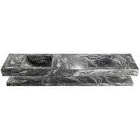 Mondiaz Alan DLux planchet 200cm met wastafel dubbel 2 kraangaten lava