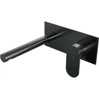 Brauer Gunmetal Edition inbouw wastafelmengkraan met rechte uitloop en afdekplaat model C1 gunmetal geborsteld PVD