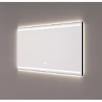 HiPP Spiegel design spv 7000 rechthoek 100x70 cm met frame mat zwart met verlichting incl. Spiegelverwarming