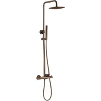 Best design Regendoucheset dijon opbouw thermostaat messing hoofddouche 30 cm pvd glans brons