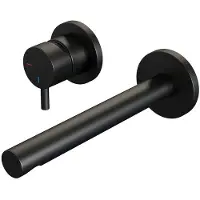 Brauer Black Edition inbouw wastafelmengkraan met rechte uitloop en rozetten model B2 mat zwart