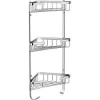 Best design Rome Douche hoekrek 3 schaps chroom