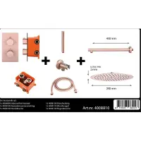 Best design Best-design "one-pack" inbouw-regendoucheset "lyon-m-300" rose mat goud