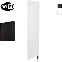 Sanicare Radiator denso met wifi 180x40 cm mat wit met thermostaat zwart rechtsonder