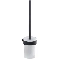 Sapho Toiletborstelhouder Pirenei Hangend 8.5x37.9 cm Mat Zwart / Satijnglas