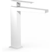 Tres Wastafelmengkraan slim exclusive vierkant met hendel mat wit