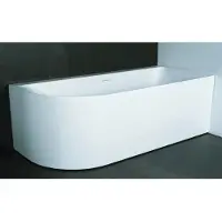 Luca Half Vrijstaand Hoekbad Rechts Sanitair Primo Acryl 180x80x60 cm Mat Wit (inclusief afvoer en sifon)