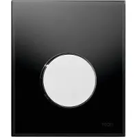 Tece Loop urinoir drukplaat glas zwart toets glans chroom