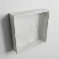 Mondiaz easy nis 29,5x29,5 cm in solid surface kleur opalo. 1 vak geschikt voor in- of opbouw