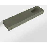 Mondiaz LEX Army vrijhangende solid surface wastafel 120cm. Positie wasbak rechts
