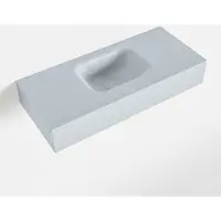 Mondiaz LEX Clay vrijhangende solid surface wastafel 70cm. Positie wasbak midden