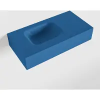 Mondiaz LEX Jeans vrijhangende solid surface wastafel 60cm. Positie wasbak links
