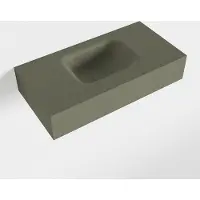 Mondiaz LEX Army vrijhangende solid surface wastafel 60cm. Positie wasbak midden