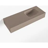 Mondiaz LEX Smoke vrijhangende solid surface wastafel 80cm. Positie wasbak rechts