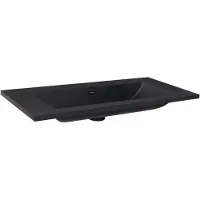 Sanilux Wastafel Quartz Classic 100x47x3 cm Keramiek Mat Zwart (1 kraangat)