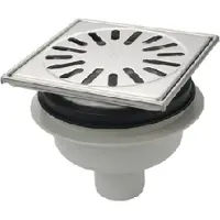 Aquaberg Renovatievloerput met 1 aansluiting 15x8.5 cm reukslot 5 cm kunststof rvs
