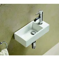 Sanilux Fonteinset pax 40.5x22x10.5 cm met afvoer en kraan keramiek wit