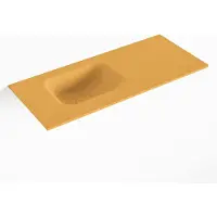 Mondiaz LEX Ocher solid surface inleg wastafel voor toiletmeubel 70cm. Positie wasbak links