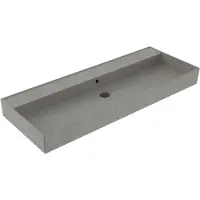 Sanilux Wastafel Edge Keramiek 120 Enkele Wasbak 0 Kraangaten Warm Beton