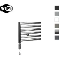 Sanicare elektrische design radiator 45x172cm chroom met WiFi en thermostaat links chroom